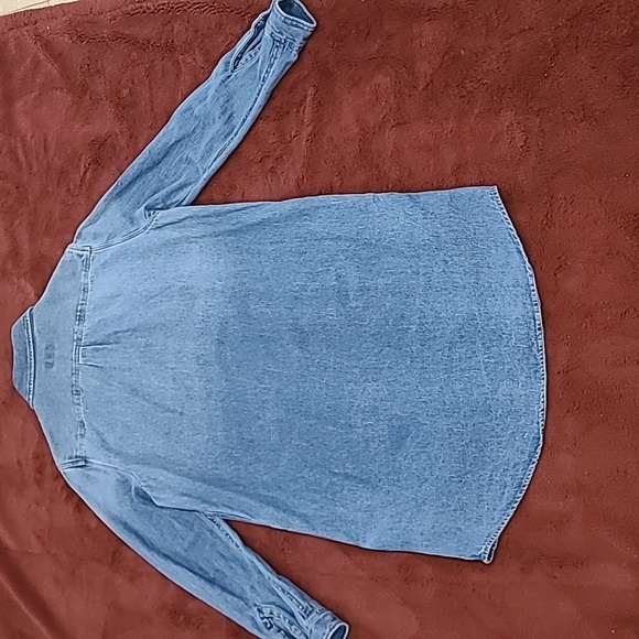 Wrangler Denim Blue Buttoned Long Sleeve Shirt Dress - Picture 7 of 9